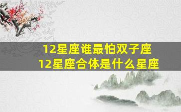 12星座谁最怕双子座 12星座合体是什么星座